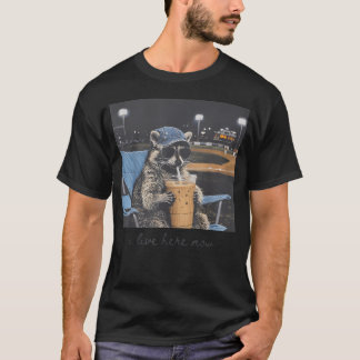 Jag lever på bollplanen Nu Söt tvättbjörn baseboll T Shirt