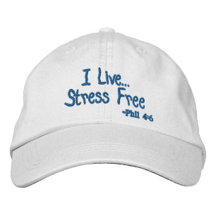 Jag lever Stressfritt Broderad Keps