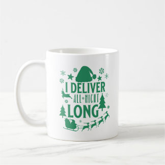 Jag levererar hela natten, tomten Funny Julafton Kaffemugg