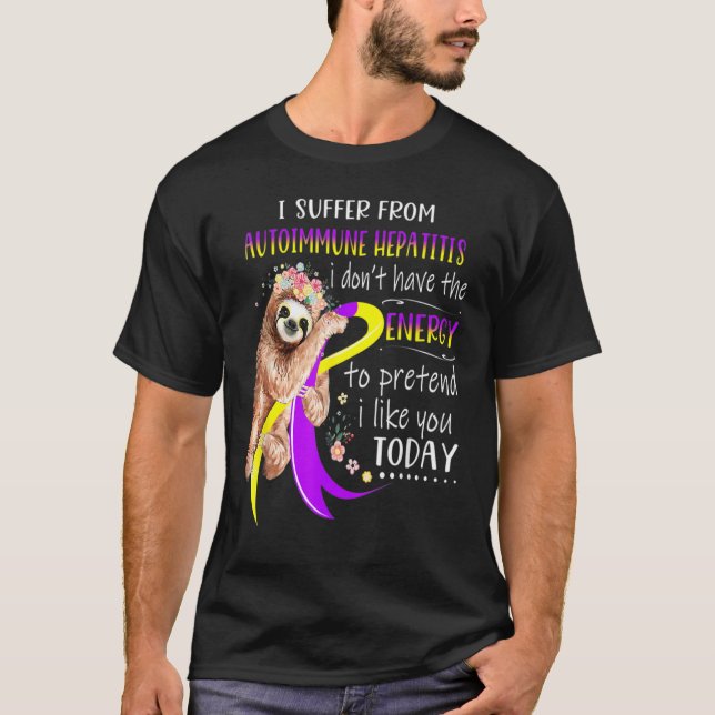 Jag lider av autoimmun hepatit och energislammet t shirt (Framsida)