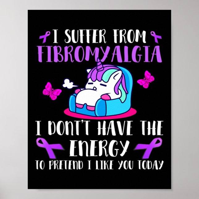 Jag lider av fibromyalgi - maj Bära Fibromyalgi Poster (Framsidan)