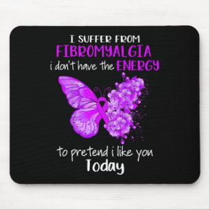 Jag lider av fibromyalgia Awareness Butterfly Pur Musmatta
