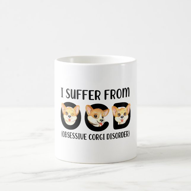 Jag lider av tvångsmatta med Corgi Kaffemugg (Center)