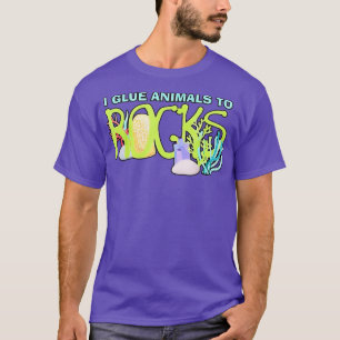 Jag limmar djur till Sten vattenlevande akvariska T Shirt