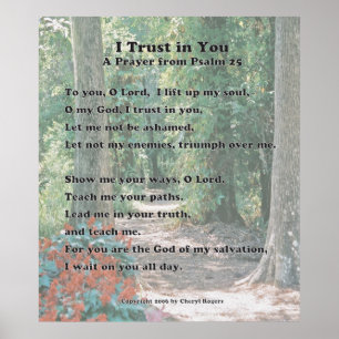 Jag litar på dig, en bön från Psalm 25 - reviderad Poster