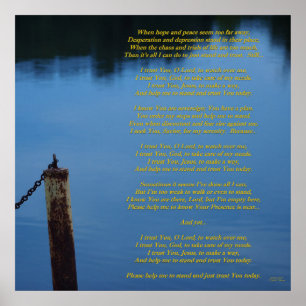 Jag litar på dig idag - Christian Lyric Dikt på bi Poster