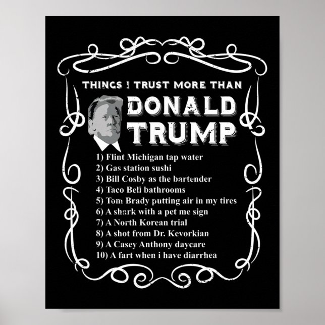 Jag litar på mer än Donald Trump Anti Potus Vote B Poster (Framsidan)