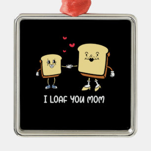 Jag Loaf dig Mamma Julgransprydnad Metall
