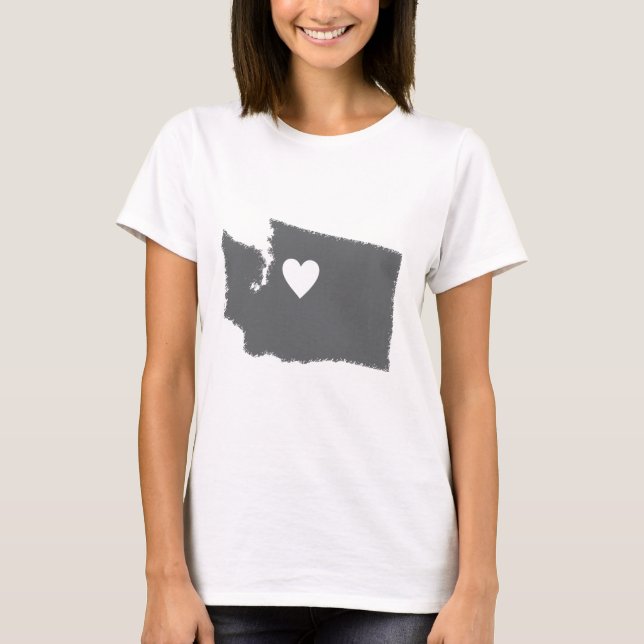 Jag looken för hjärtaWashington Grunge skisserar T-shirt (Framsida)