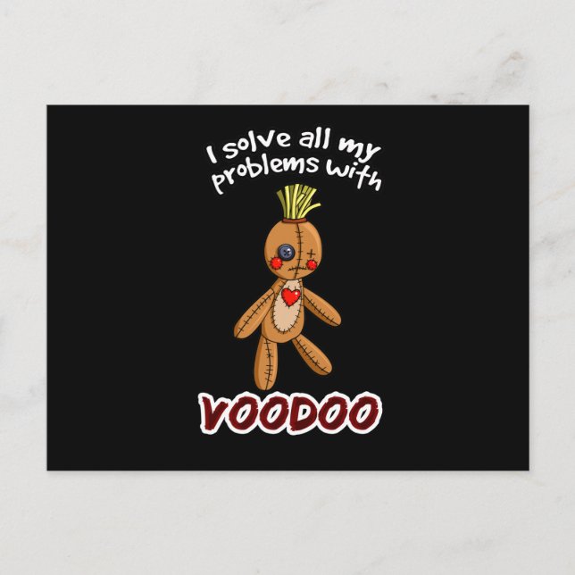 Jag löser alla mina problem med Voodoo Vykort (Framsida)