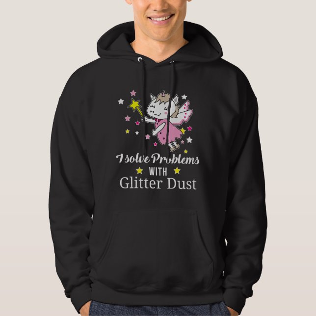 Jag löser problem med Glitter dammsugare i Ord Hoodie (Framsida)