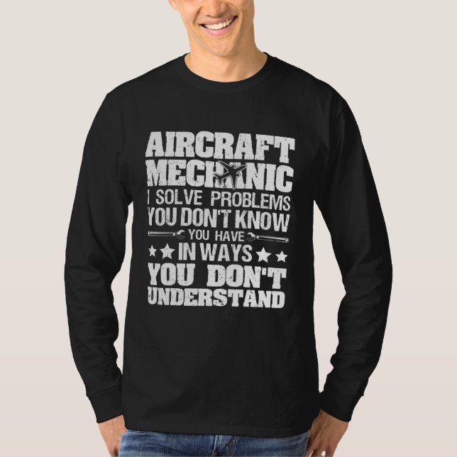Jag löser problem som du inte känner till luftfart t shirt (Framsida)