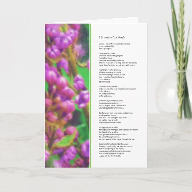 Jag lovar att försöka med bättre.. relationer kort (Framsida)