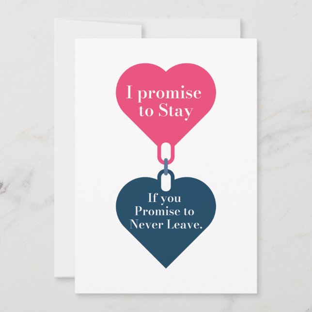 Jag lovar att stanna om du lovar att aldrig Lämna. Julkort (Framsida)