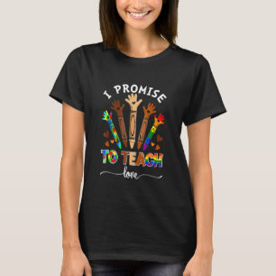 Jag lovar att teach Kärlek LGBT Q Pride Proud Ally T Shirt