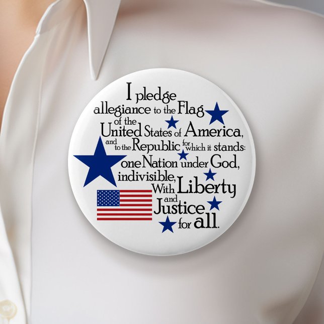 Jag lovar att vara lojal mot flagga i Förenta stat Knapp (Skapare uppladdad)