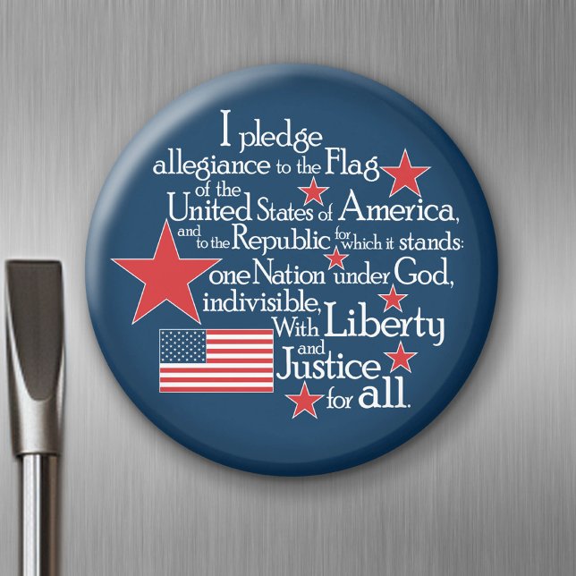 Jag lovar USA:s flagga lojalitet Magnet (Celebrate America - Pledge of Allegiance Magnet)
