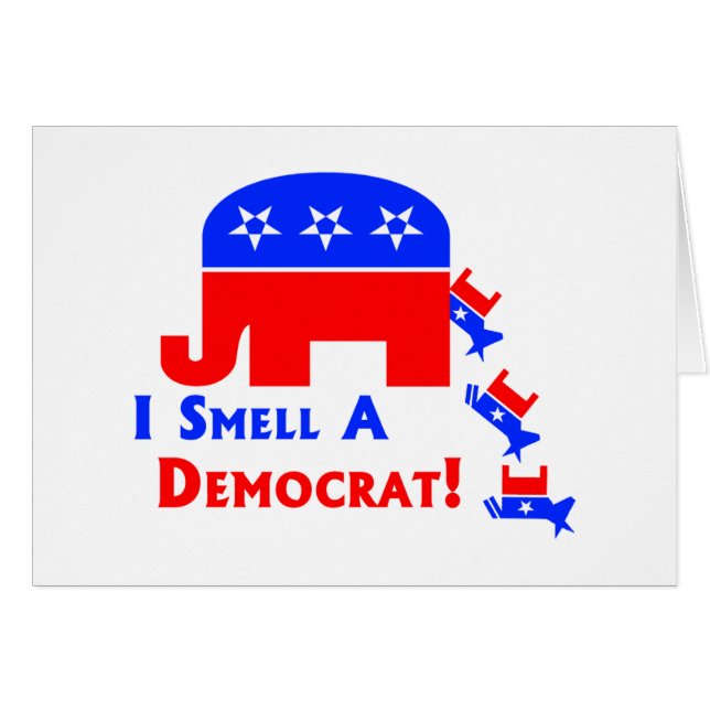 Jag luktar en demokrat hälsningskort (Framsidan Horizontal)