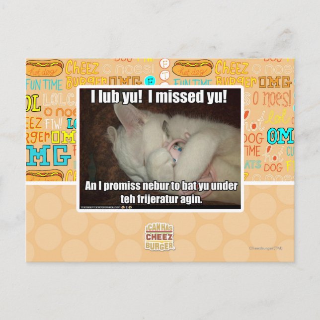 Jag lurar Yu! Jag missade dig! Vykort (Framsida)