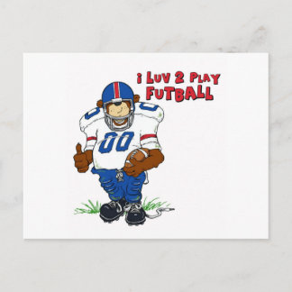 Jag Luv 2 Play Futball Bear Vykort