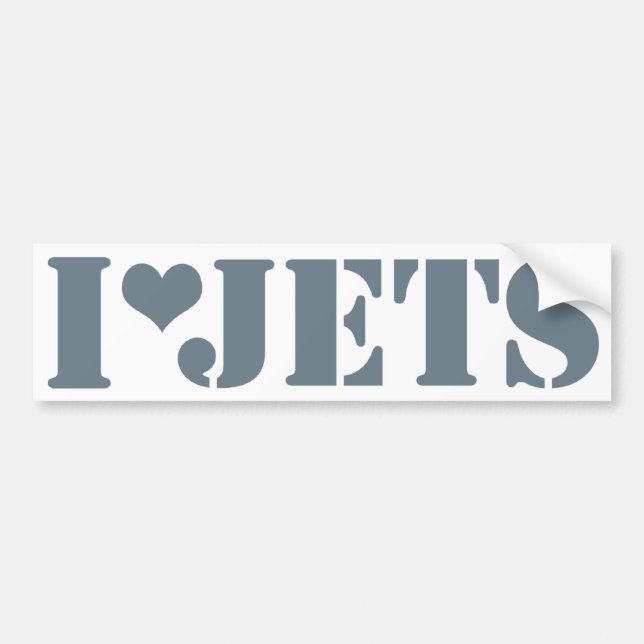 Jag Luv Jet Bumper Sticker Bildekal (Framsidan)