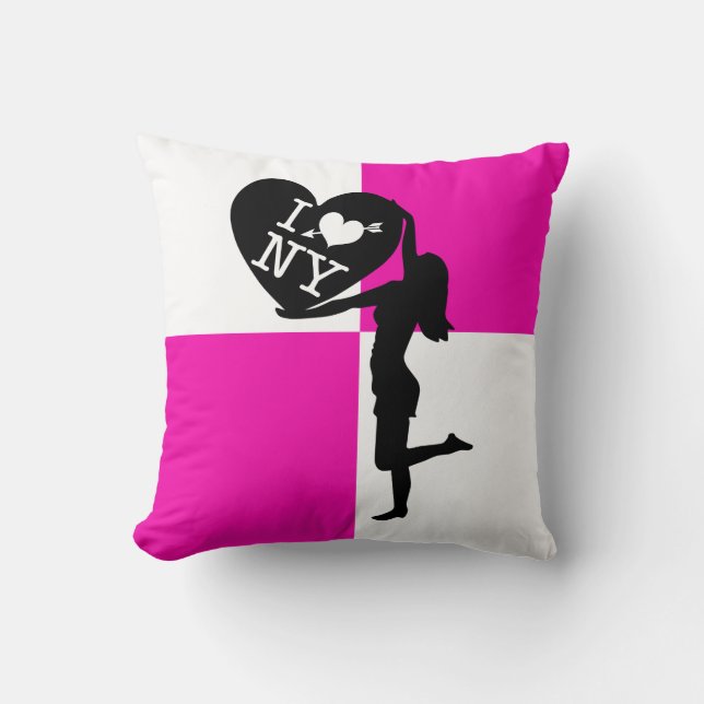 Jag Luv NY Design Dekorativ kudde (Framsida)