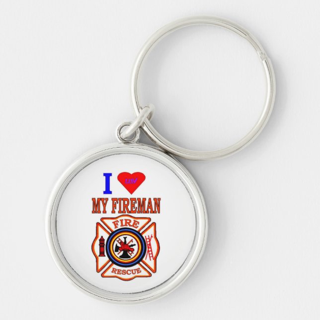 JAG LUY MY FIREMAN RUND SILVERFÄRGAD NYCKELRING (Framsidan)