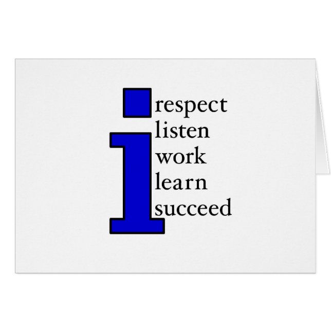 Jag lyckas (blått) hälsningskort (Framsidan Horizontal)