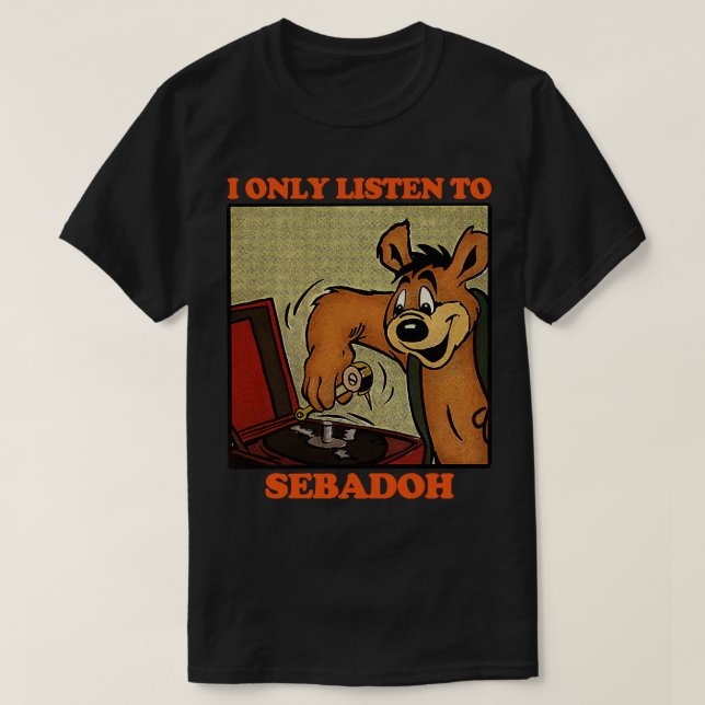 Jag lyssnar bara på Sebadoh Retro Tecknad Design T Shirt (Design framsida)