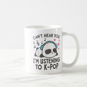 Jag lyssnar inte på K-p Kawaii Womens Kaffemugg
