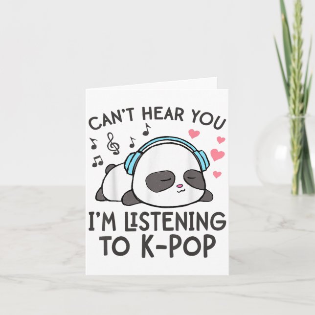 Jag lyssnar inte på K-p Kawaii Womens Kort (Framsida)