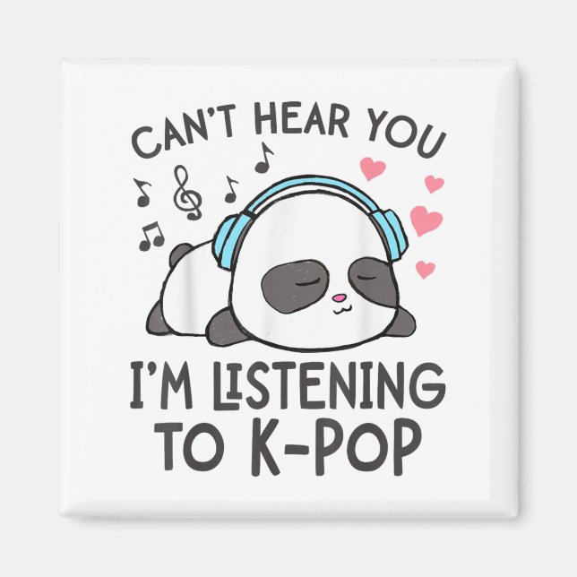 Jag lyssnar inte på K-p Kawaii Womens Magnet (Framsidan)