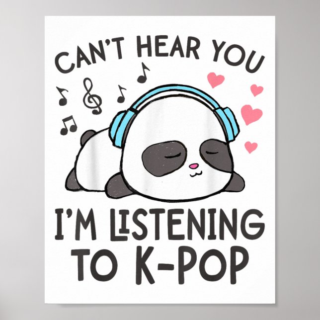 Jag lyssnar inte på K-p Kawaii Womens Poster (Framsidan)