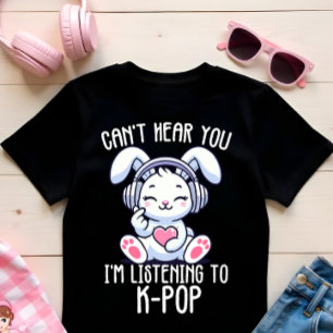 Jag lyssnar inte på K-pop-kanin Finger T Shirt