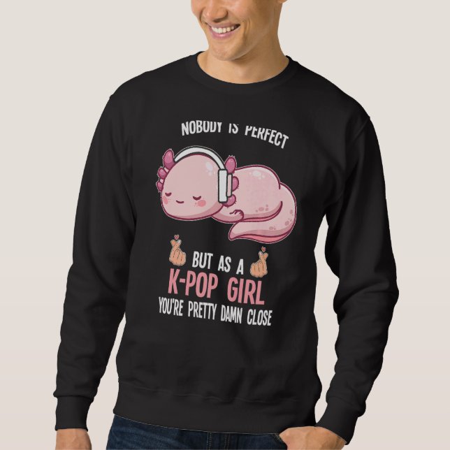 Jag lyssnar inte på K Pop Sydkorea Lång Ärmad Tröja (Framsida)