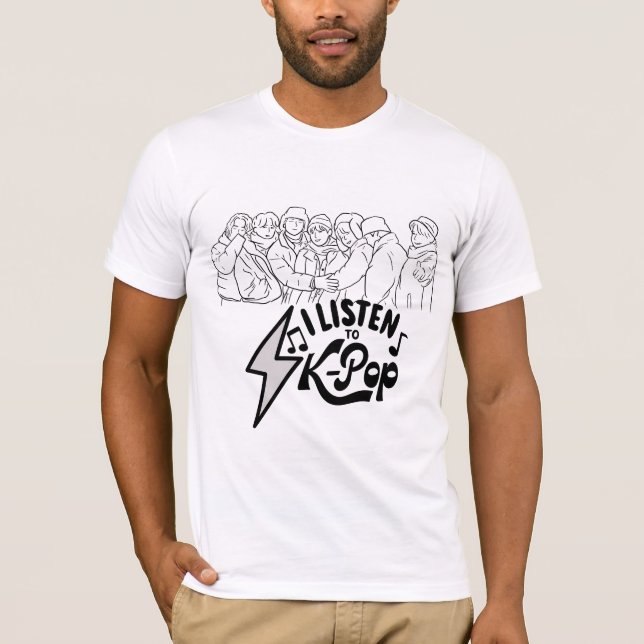 Jag lyssnar på K-Pop T-Shirt (Framsida)