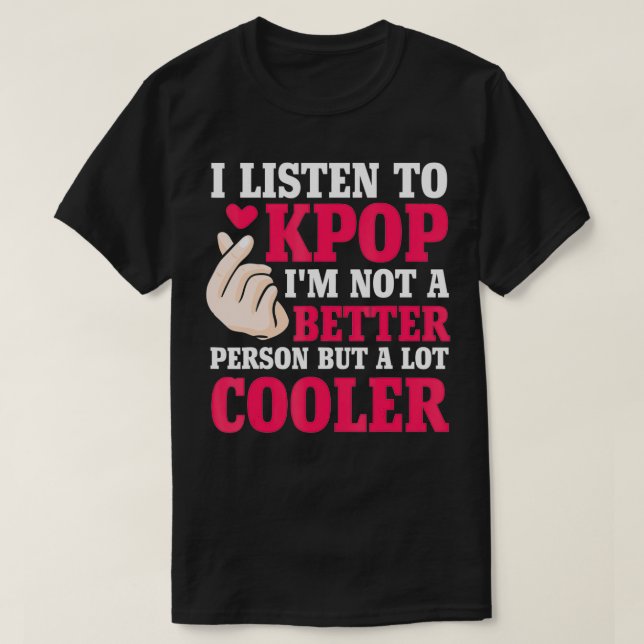 Jag lyssnar på Kpop Merch Kpop Merchandise Gift T Shirt (Design framsida)