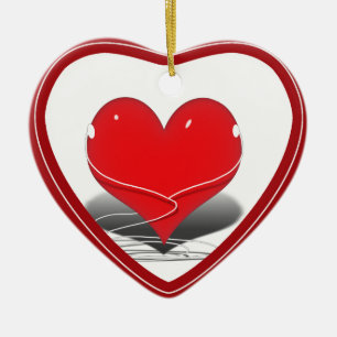 Jag lyssnar (Red Heart) Julgransprydnad Keramik