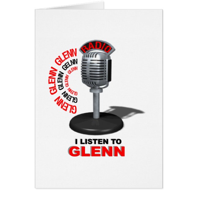 Jag lyssnar till Glenn Hälsningskort (Framsidan)