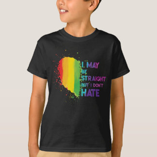 Jag må vara Rak men jag hatar inte Hate HGBTQ Gay T Shirt
