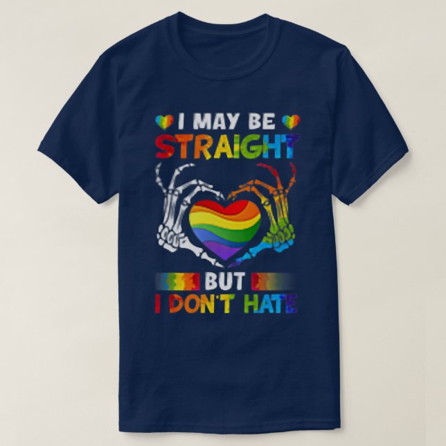 Jag må vara Rak men jag hatar inte Skeleton Händer T Shirt (Design framsida)