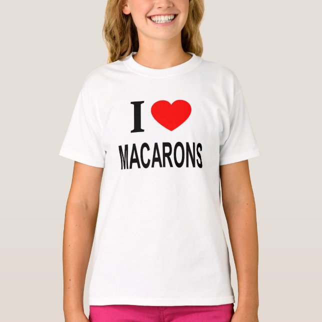 JAG ❤️ MACARONS I KÄRLEK MACARONS I HEART MACARONS T SHIRT (Framsida)