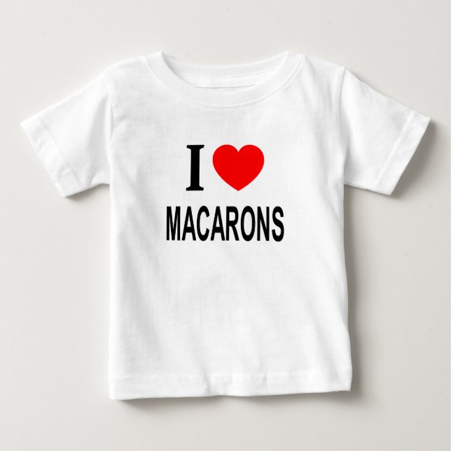 Jag ❤️ MACARONS JAG ÄLSKAR MACARONS JAG HJÄRTAT MA T Shirt (Framsida)