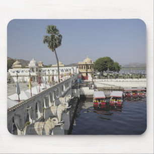 Jag Mandir-palatset, Picholasjön, Udaipur, Indien. Musmatta
