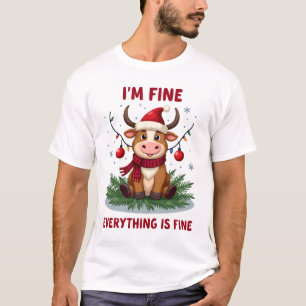 Jag Mår Bra Allting är Bra Jul Highland Ko T Shirt