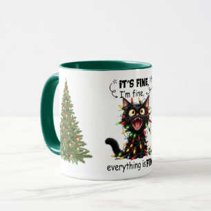 Jag Mår Bra Allting Är Bra Katt Julbelysning  Mugg