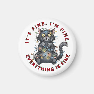 Jag Mår Bra Allting Är Bra Rolig Julkatt Magnet