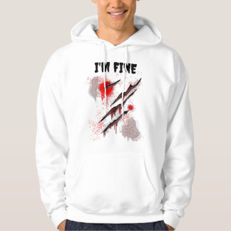 Jag mår bra blodig Halloween Zombie Humör Blod Skä Hoodie