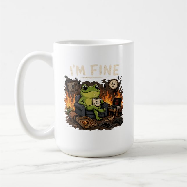 Jag Mår Bra Groda Det Här Är Bra Meme Konst Kaffemugg (Vänster)