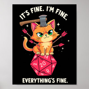Jag Mår Bra Katt Rpg Spelare Videospel Och Kattäls Poster